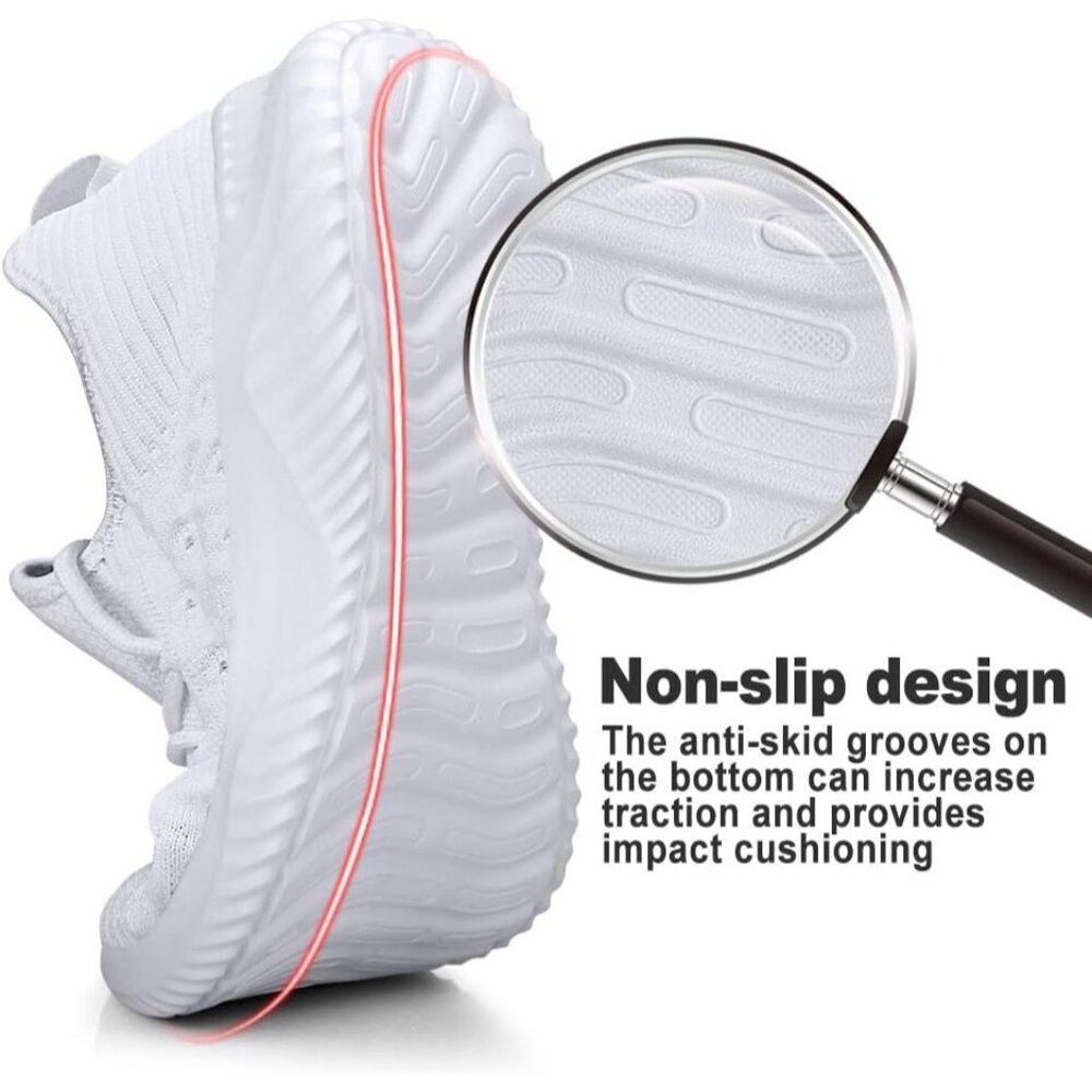 👑Men's Athletic Running Sneakers White Walking Sports Casual Lightweight Shoes - Picture 2 of 6